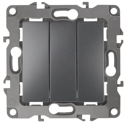 Выключатель без рамки Эра S12 3-кл 10А графит фото Выключатель без рамки Эра S12 3-кл 10А графит картинка